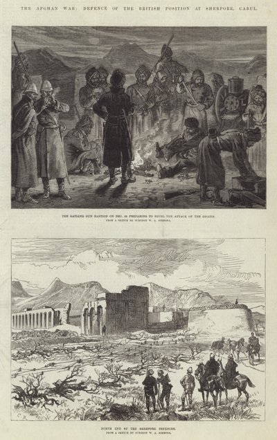 La guerre afghane, défense de la position britannique à Sherpore, Kaboul - Sir John Charles Robinson