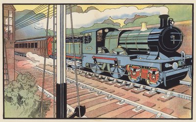 Le train express passant devant une cabine de signalisation - Charles Robinson