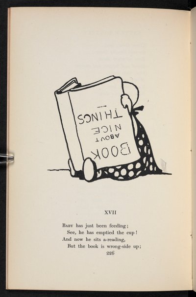 XVII. Une rime. Un enfant lisant un livre à l