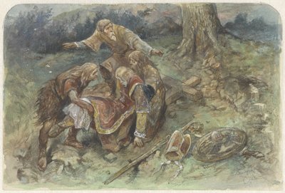 Adalbert blessé est emporté - Charles Rochussen