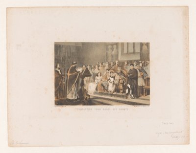 Prêtre lisant à Charlemagne - Charles Rochussen