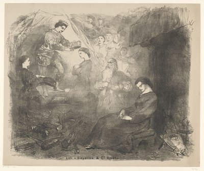 Scène de la pièce de théâtre Cendrillon - Charles Rochussen