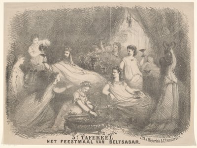 Scène de la pièce Le festin de Balthazar - Charles Rochussen