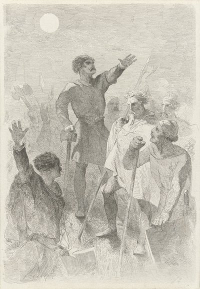 Wilfried entouré de ses guerriers - Charles Rochussen