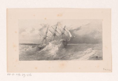 Voilier en tempête en mer - Charles Rochussen