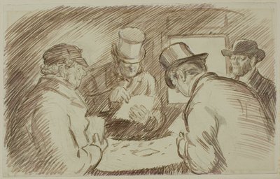 Une partie de cartes - Charles Samuel Keene
