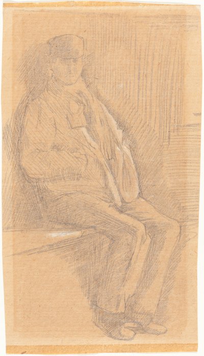 Homme assis - Charles Samuel Keene