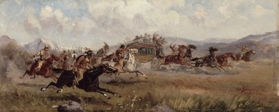 Sioux attaquant une diligence, 1909 - Charles Schreyvogel
