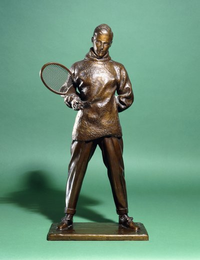 Une figure en bronze de S.A.R. le prince de Galles, plus tard Édouard VIII, habillé pour le tennis, vers les années 1920-1930 - Charles Sergeant Jagger