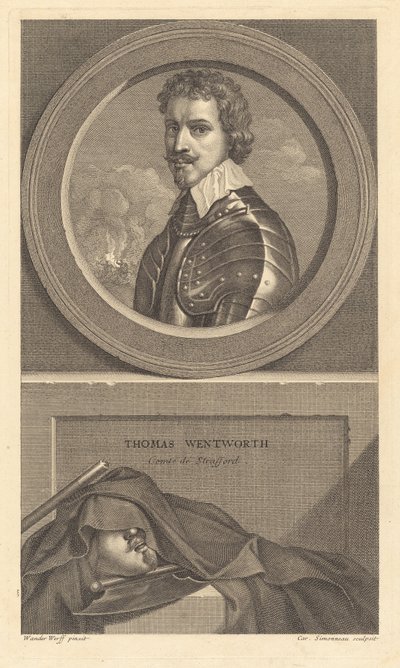 Thomas Wentworth, comte de Strafford - Charles Simonneau after Adriaen van der Werff after Sir Anthony van Dyck
