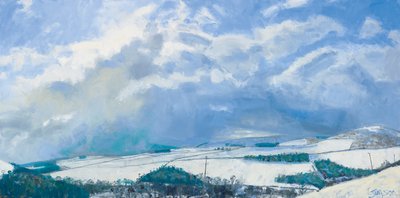 Clouds Gathering over the Hills, 2016 (huile sur toile) - Charles Simpson