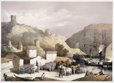 Port de Balaclava à Sébastopol par Ch. Hardinge. Litho par Vincent Brooks, Londres 1855 Henry Graves. - Charles Stewart Hardinge