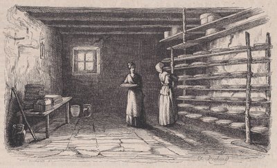 Une fromagerie, du Magasin Pittoresque, vers 1852 - Charles Tamisier