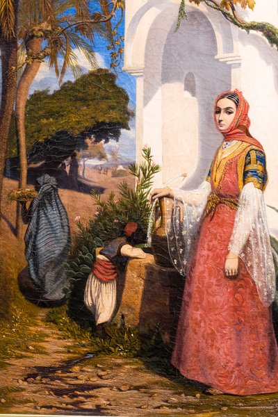 Femme orientale à la fontaine - Charles Theodore (1814-88) Frere