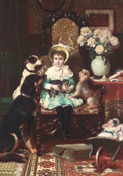 Doddy et ses animaux de compagnie, 1883 - Charles Trevor Garland