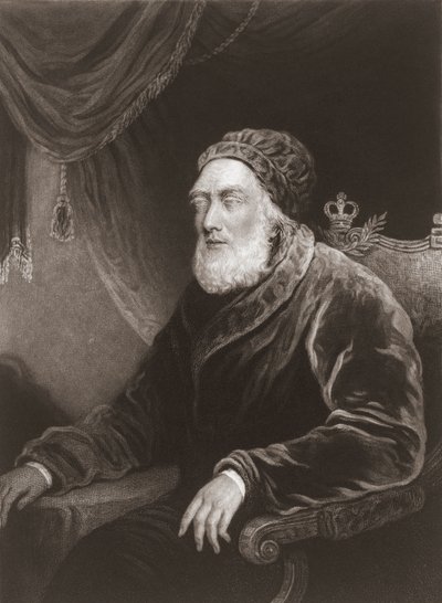 Le roi George III en vieillesse. Portrait. (impression) - Charles Turner