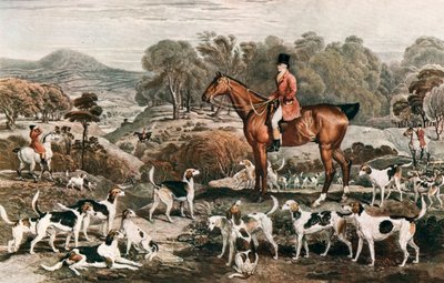 Ralph John Lambton et son cheval Undertaker et chiens, fin XVIIIe siècle, 1912 - Charles Turner