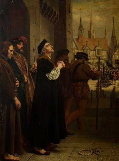 Le Martyre de Laurence Saunders à Coventry, panneau droit du triptyque - Charles West Cope