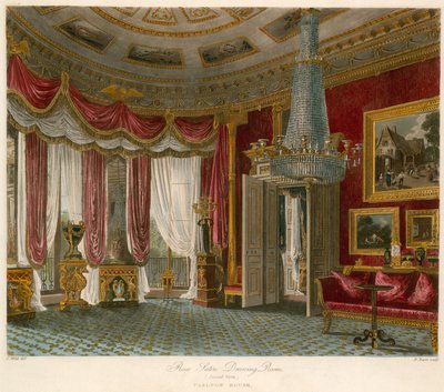 Salon en satin rose, Carlton House, Londres - Charles Wild