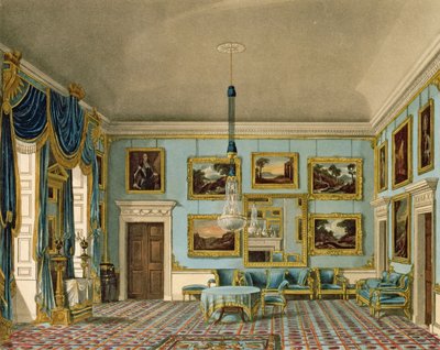 La Chambre de Velours Bleu à Buckingham House, gravée par Daniel Havell - Charles Wild