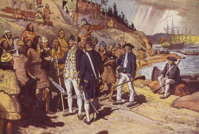 Le capitaine Cook à Nootka - Charles William (after) Jefferys