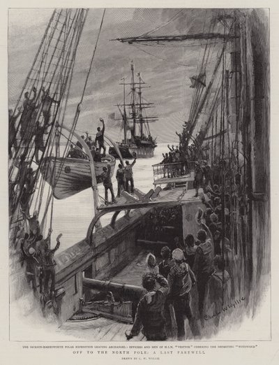 En route pour le pôle Nord, un dernier adieu - Charles William Wyllie