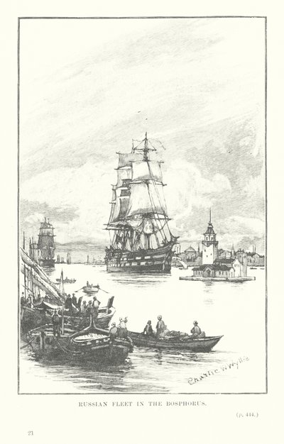 Flotte russe dans le Bosphore - Charles William Wyllie