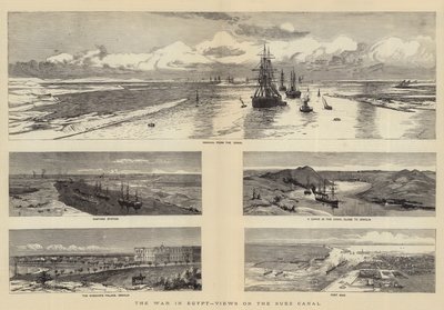 La guerre en Égypte, vues sur le canal de Suez - Charles William Wyllie