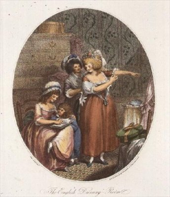 La salle de bain anglaise, gravée par P.W. Tomkins - Charles after Ansell