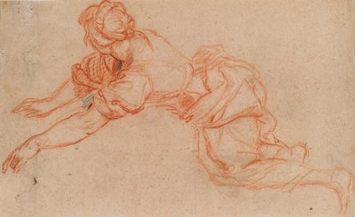 Jeune femme agenouillée et tendant la main [verso] - Charles de la Fosse