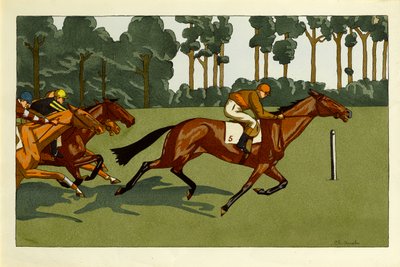 Un ensemble de quatre gravures - Longchamps et autres courses, c.1910 - Charlotte Ancelin
