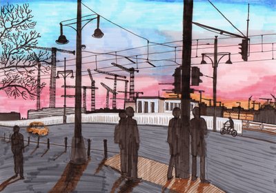 Grues à Warschauer Straße, 2017 - Charlotte Orr