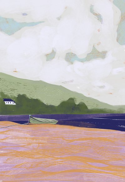 Un bateau tranquille au bord de la mer - Charlotte Trudgett
