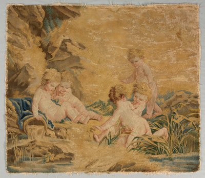 Enfants jouant : Le bain, années 1700 - Charron