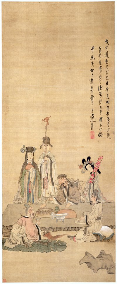 Immortels célébrant un anniversaire - Chen Hongshou