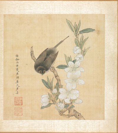 Un oiseau et une branche de pêcher en fleur - Chen Hongshou