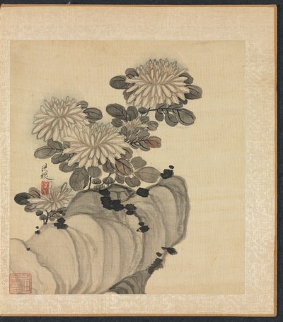 Chrysanthème et rocher - Chen Hongshou