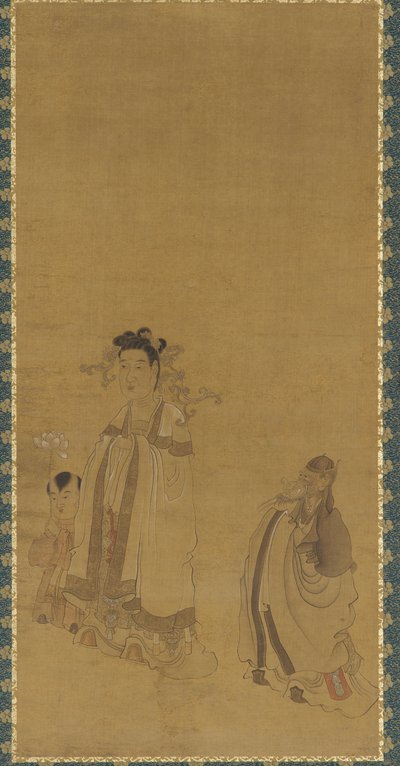 Le roi dragon vénérant le Bouddha, dynastie Ming, début-milieu du 17ème siècle - Chen Hongshou