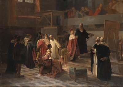 Ludovico il Moro visitant Léonard de Vinci dans le réfectoire du couvent de Santa Maria delle Grazie - Cherubino Cornienti