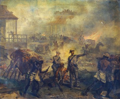 Chirurgien Anthony Dickson Home VC (1826-1914) et assistant chirurgien William Bradshaw VC (1830-61) à Lucknow pendant la révolte indienne en 1857, 1857 - Chevalier Louis William Desanges