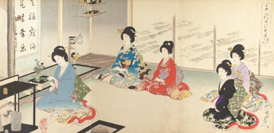 Palais intérieur de Chiyoda : N°20 Arrangement floral à tour de rôle..., août 1895 - Chikanobu Yoshu