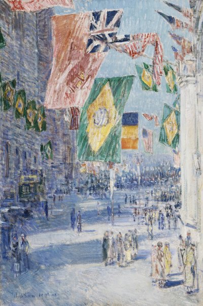 Avenue des Alliés : Brésil, Belgique - Childe Frederick Hassam