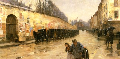 Station de taxis, rue Bonaparte, Paris - Childe Frederick Hassam