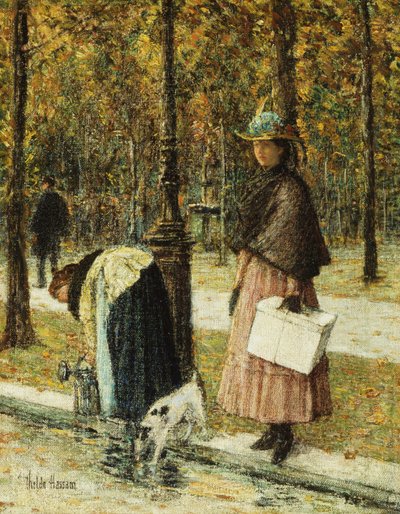 Soirée, Champs-Élysées (près du Louvre) - Childe Frederick Hassam
