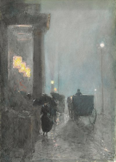 Cinquième Avenue, Soir - Childe Frederick Hassam