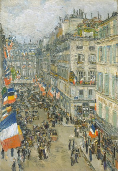 Quatorze juillet, rue Daunou - Childe Frederick Hassam
