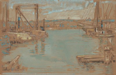 Quai de North River, New York - Childe Frederick Hassam