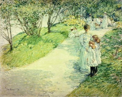 Promeneurs dans le jardin - Childe Frederick Hassam