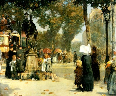 Scène de rue, Paris - Childe Frederick Hassam
