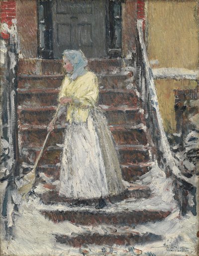 Balayer la neige - Childe Frederick Hassam